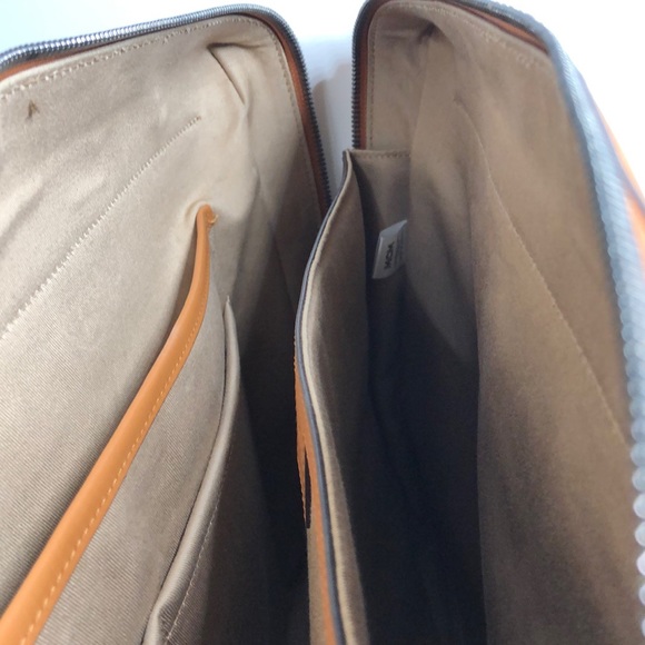 MCM cognac visetos leather computer laptop bag zippered monogramed tote - Picture 7 of 7